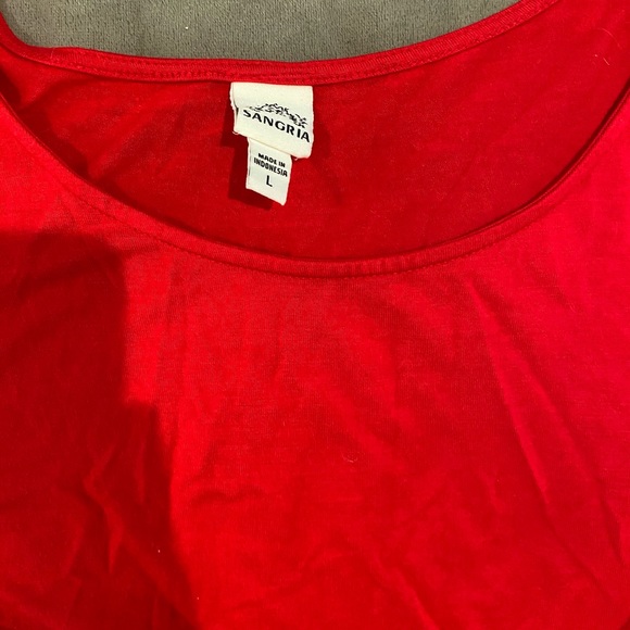 Red and purple soft short sleeved dress - Picture 2 of 6